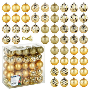 Bombki choinkowe nietłukące złote 6 cm 50 szt.