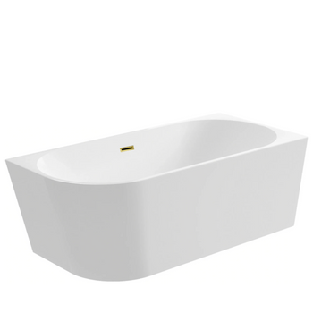 Wanna wolnostojąca narożna prawa 170 x 80 cm biała z pokrywką MIRROR GOLD - model 589