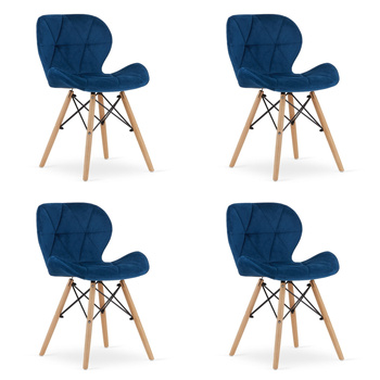 Krzesło LAGO Aksamit - granatowe x 4