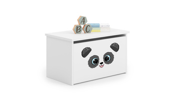 Skrzynia na zabawki Daria biała z nadrukiem Panda
