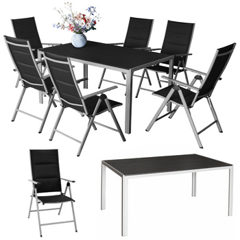 Zestaw MEBLI ogrodowych 6 x fotel i stolik do OGRODU na taras OGRODOWE