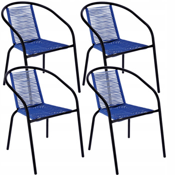 4 x Fotel BISTRO sznurkowy wygodne KRZESŁO ogrodowe na balkon do ogrodu