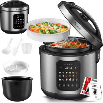 Multicooker parowar szybkowar TurboTronic kombiwar garnek elektryczny frytownica 5L 860W srebrny