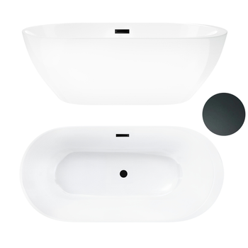 Wanna wolnostojąca 170 x 80 cm - model 208 z pokrywką BLACK
