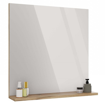 LUSTRO ŁAZIENKOWE Z PÓŁKĄ TIGO 60x61,5 CM DĄB EVOKE DO ŁAZIENKI PRZEDPOKOJU
