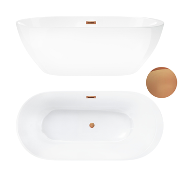 Wanna wolnostojąca 170 x 80 cm - model 208 z pokrywką COPPER