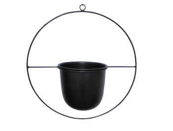 Donica wisząca GoodHome okrągła czarna