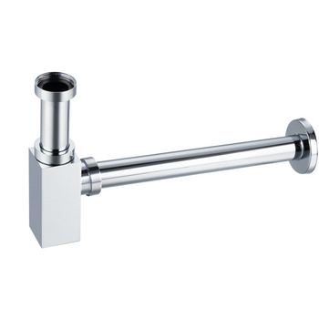 Syfon umywalkowy mosiężny kwadratowy model 1 Chrom