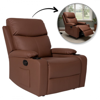 Fotel, sofa rozkładana jednoosobowa VERO z uchwytem na napój