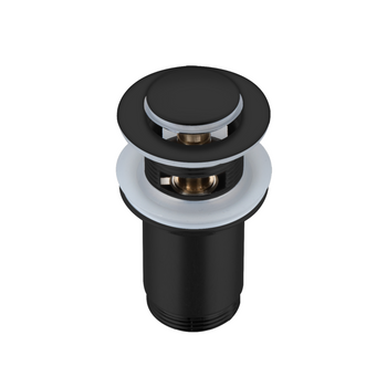 Korek umywalkowy mosiężny Klik Klak z przelewem Black- model 5