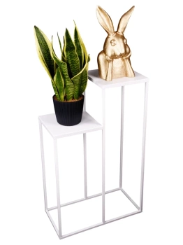 Kwietnik metalowy loft 2-pozycyjny biały