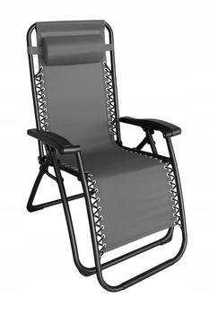 FOTEL LEŻAK OGRODOWY PLAŻOWY KRZESŁO SKŁADANY WYGODNY ZAGŁÓWEK GRAVITY