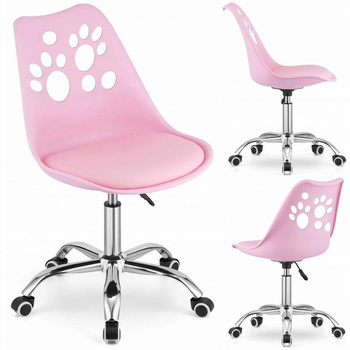 Fotel biurowy Puppy Love obrotowy do biurka, dziecięcy różowy KO16R