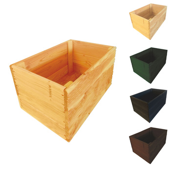 be4nature Doniczka kwadratowa modrzewiowa Naturalna 50 x 33 cm