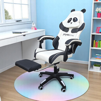 Fotel gamingowy obrotowy PANDA z podnóżkiem i z masażerem KIDS ZONE KO34
