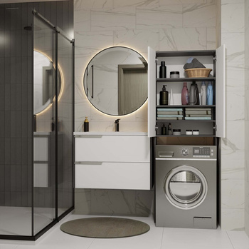 Szafka na pralkę Pola DD ANTRACYT / BIAŁY