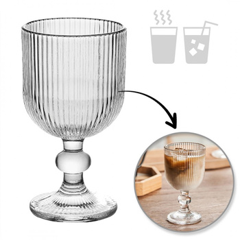 Szklanka Puchar ryflowany na nóżce - do kawy, deserów 255ml - SZK160