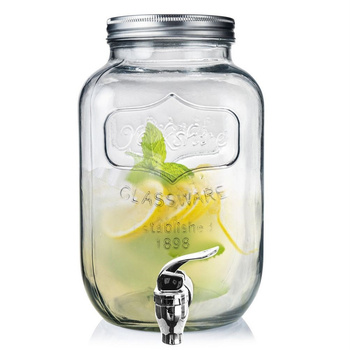 Słój do napojów z kranikiem szklany 4 l