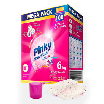Proszek do prania tkanin kolorowych 100 prań 6kg - NanoWash Color PINKY