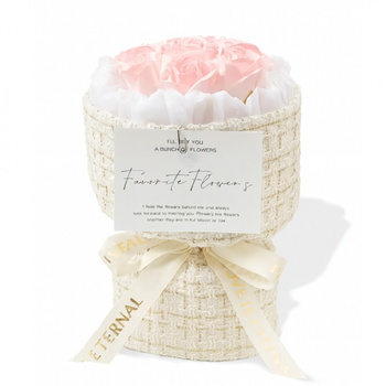 Bukiet zapachowych kwiatów mydlanych w pudełku na prezent, świecące LED BUK22