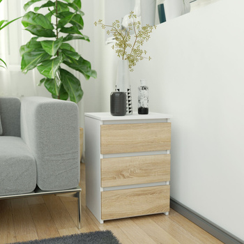 KOMODA CL3/40 PK BIAŁA / DĄB SONOMA