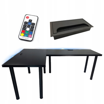 BIURKO GAMINGOWE NAROŻNE 180x120PRZEPUST PRODUCENT