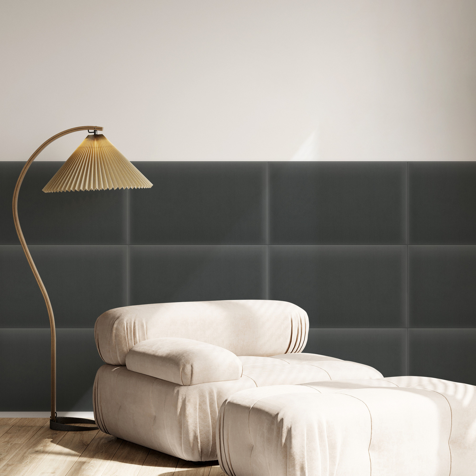 Panel tapicerowany Magic Velvet Grafitowy 50x30 - antyalergiczny