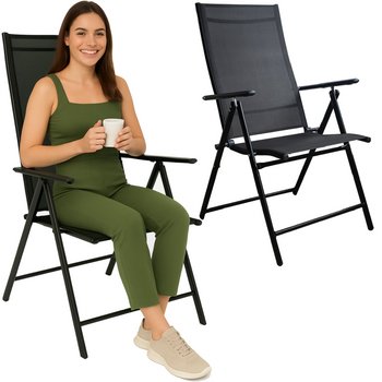 SKŁADANY LEŻAK OGRODOWY REGULOWANE OPARCIE ALUMINIUM FOTEL