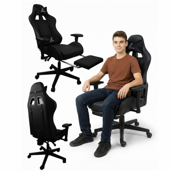 Fotel gamingowy obrotowy EvoChair z masażerem i regulowanymi podłokietnikami KO45CZ