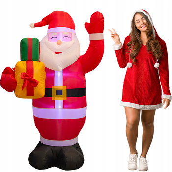 MIKOŁAJ nadmuchiwany ŚWIECĄCY DUŻY pompowany LED 150 cm dmuchaniec JUMIhome
