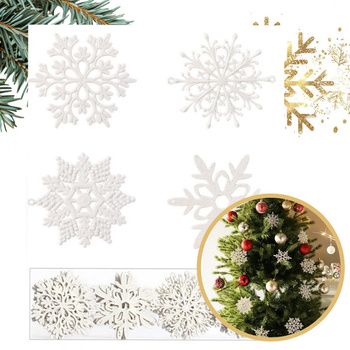 Komplet 40 sztuk ozdób bożonarodzeniowych w opakowaniu średnica 10cm białe BSN59