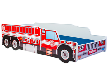 Łożko pojedyncze Wóz strażacki 140x70 z materacem