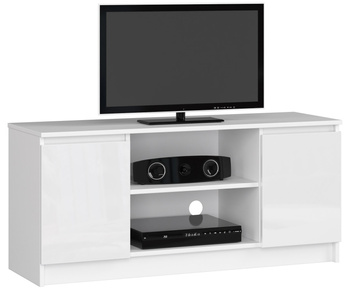 SZAFKA RTV 120 cm 2D 1P BIAŁY AKRYL WYSOKI POŁYSK