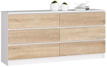 KOMODA K160 6SZ CLP PK BIAŁA / SONOMA