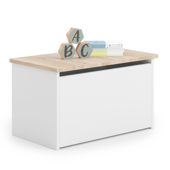 Skrzynia na zabawki Daria biała - dąb sonoma