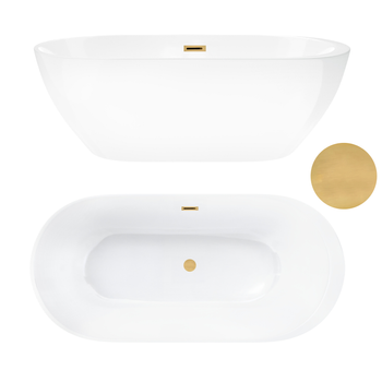 Wanna wolnostojąca 170 x 80 cm - model 208 z pokrywką GOLD