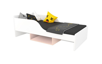 Łóżko dziecięce SMILE 160x80 biało-różowe