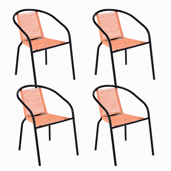 4 x Fotel BISTRO sznurkowy wygodne KRZESŁO ogrodowe na balkon do ogrodu