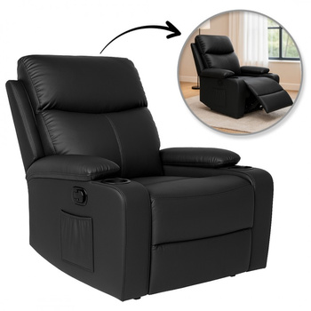 Fotel, sofa rozkładana jednoosobowa VERO z uchwytem na napój