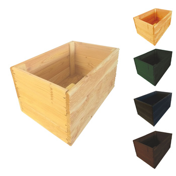 be4nature Doniczka kwadratowa modrzewiowa Nieimpregnowana 50 x 33 cm