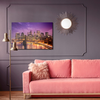 Obraz Na Płótnie Centrum Nowego Jorku Nocą Canvas Naturalny 120x80